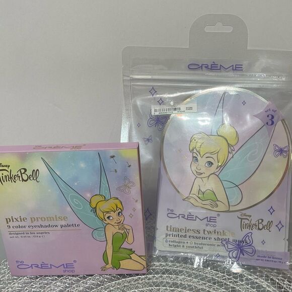 The crème Shop Disney Tinker Bell Eye Shadow Palette and Face Mask NWT - Picture 2 of 9